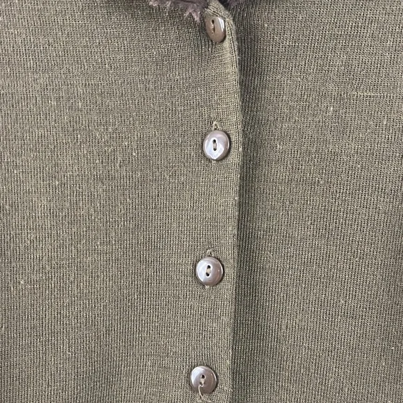 Vintage Nina Leonard brown Cardigan with Chocolate faux fur Collar. - Picture 4 of 10